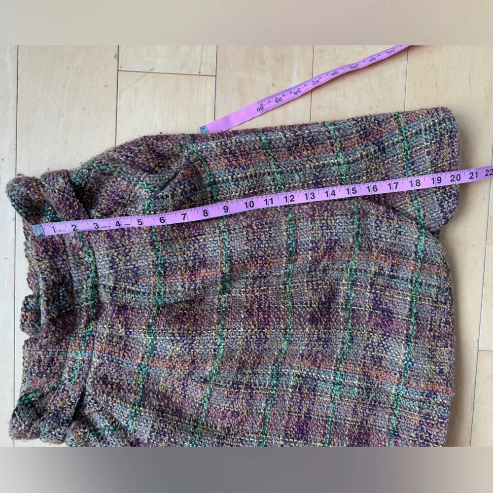 Anthropologie Odille Wool Blend Plaid Skirt, Sz 4, boucle, preppy classic office - Picture 11 of 13